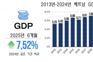 [인포그래픽] 올해 상반기 경제 상황: GDP는 7.52 증가, FDI 자본은 215억 2천만 달러 유치