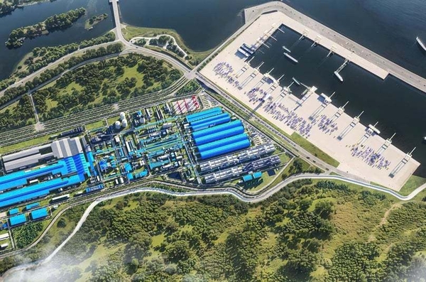 베트남 중부 닥락성(Dak Lak Province)에 위치한 호아땀 산업단지와 바이곡항(Bai Goc Port)의 모습