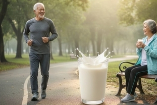 노인의 뼈 건강을 지키는 '비밀'... 운동 후 저지방 우유 한 잔